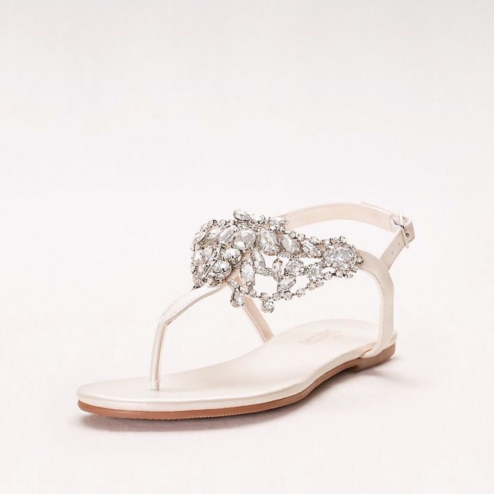 Bridal Crystal-Embellished Size 8 Sandals